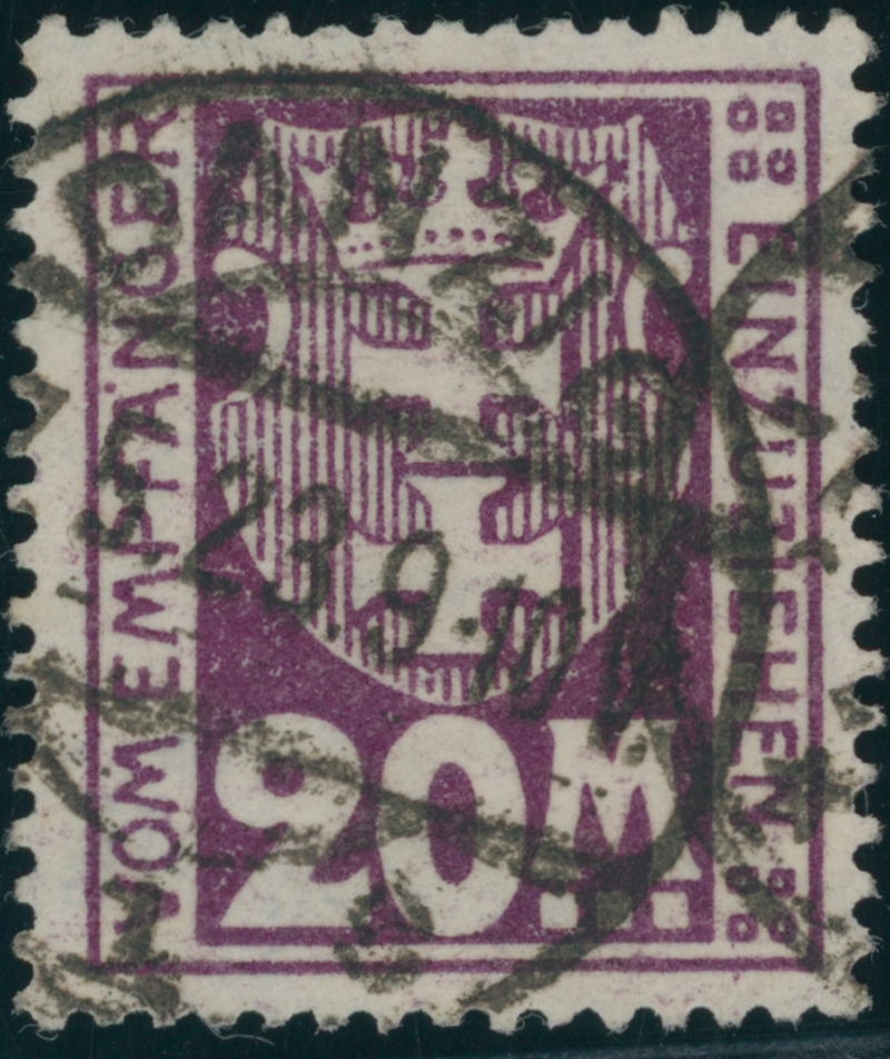 DANZIG PORTO 1923 MiNr. P 22 Y
