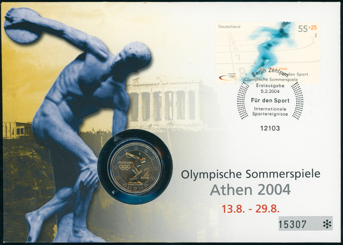 GRIECHENLAND 2004/2004, Numisbrief Olympische Spiele Athen