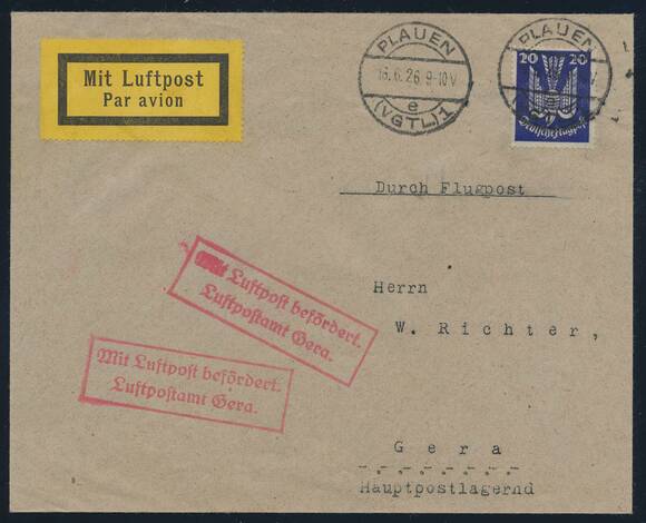 DR 1924 MiNr. 346 Y liegendes Wasserzeichen