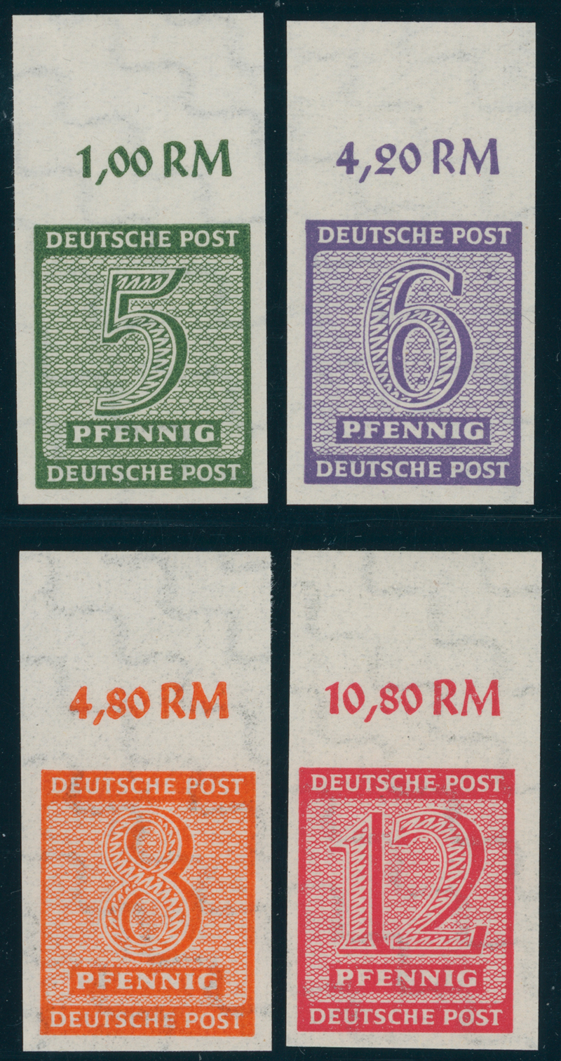 SBZ MiNr. 116-119 Y steigendes Wasserzeichen Oberrand