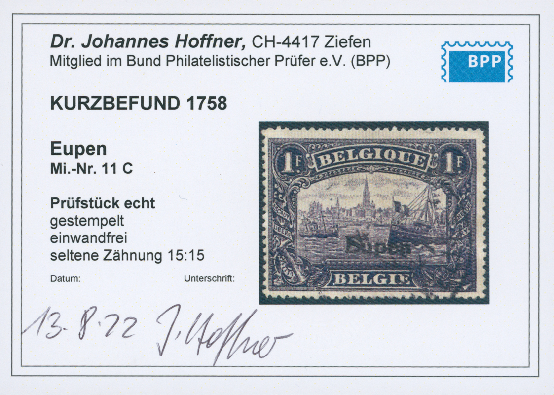 EUPEN 1920 MiNr. 11 C