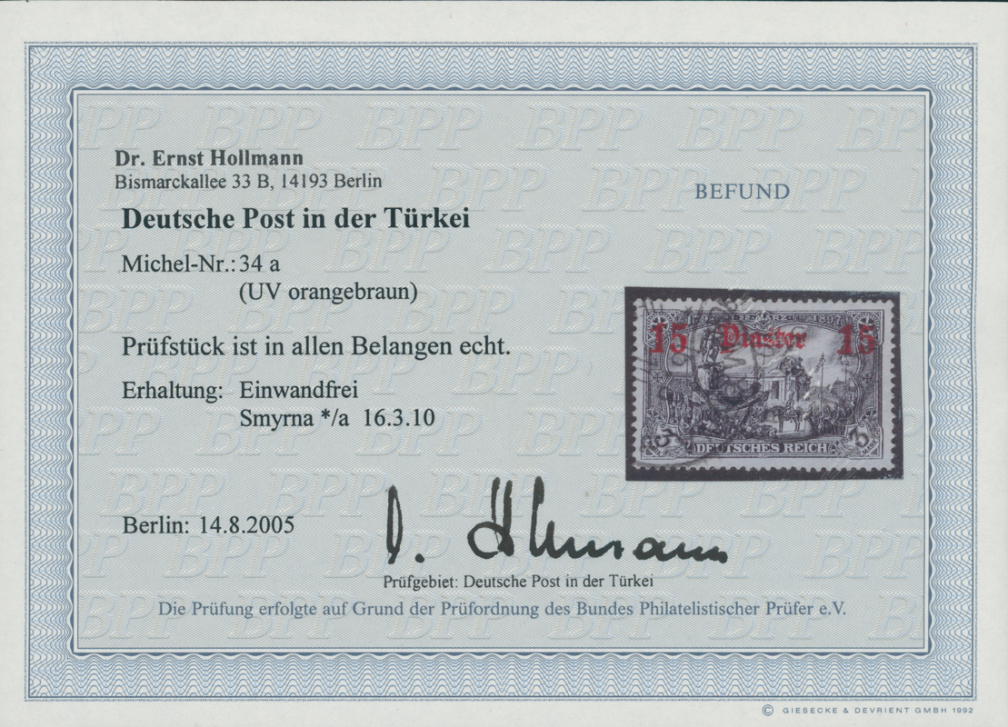 DP TÜRKEI 1905 MiNr. 34 a
