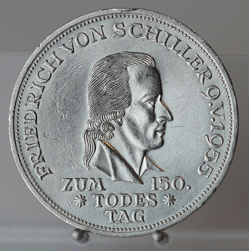 BRD 5 DM Schiller 1955 F, Jaeger 389