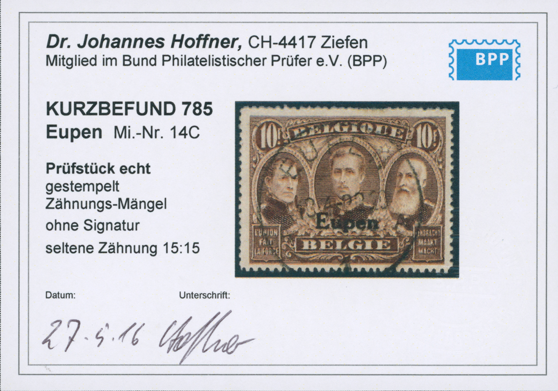 EUPEN 1920 MiNr. 14 C