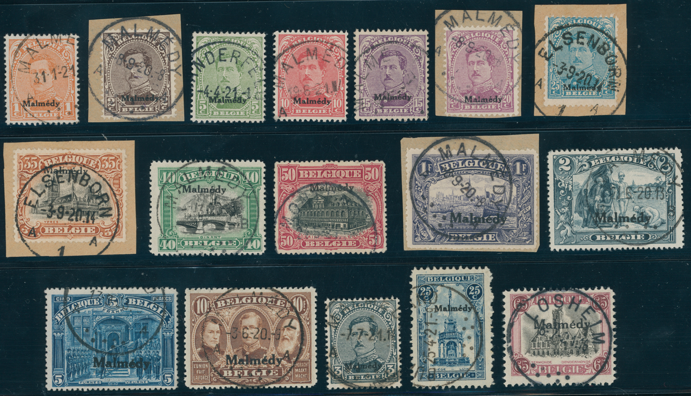 MALMÉDY 1920 MiNr. 1-17 mit 10 C