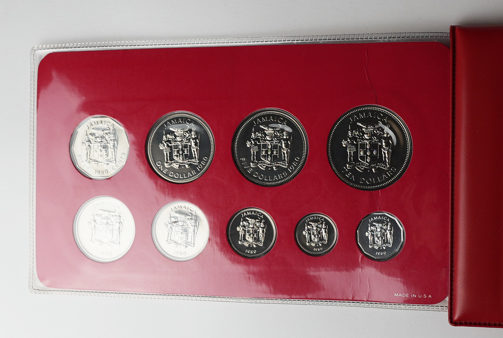 JAMAICA 1980 Brilliant Uncirculated Specimen Set coinage of Jamaica