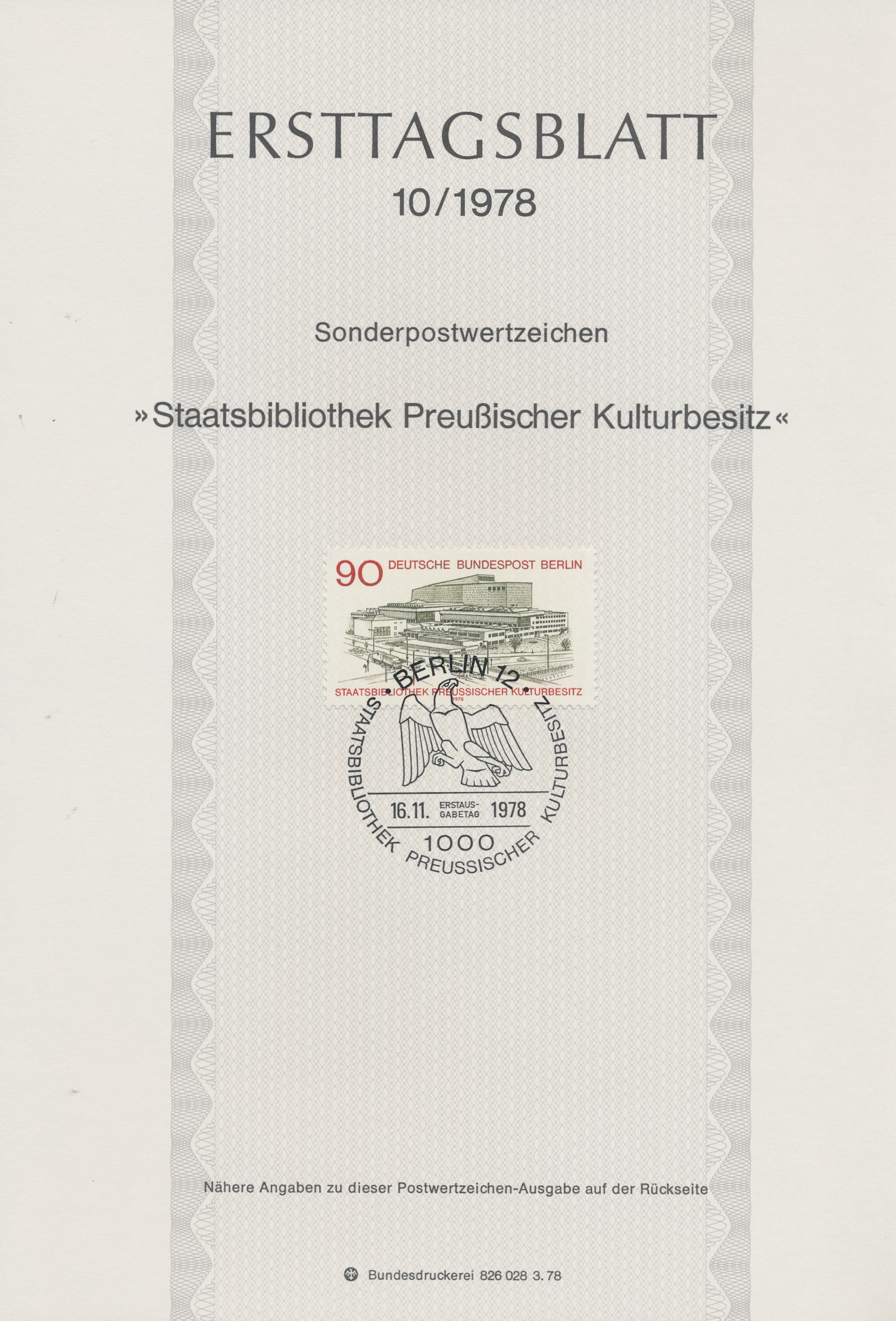 Berlin Ersttagsblätter Jahrgang 1978
