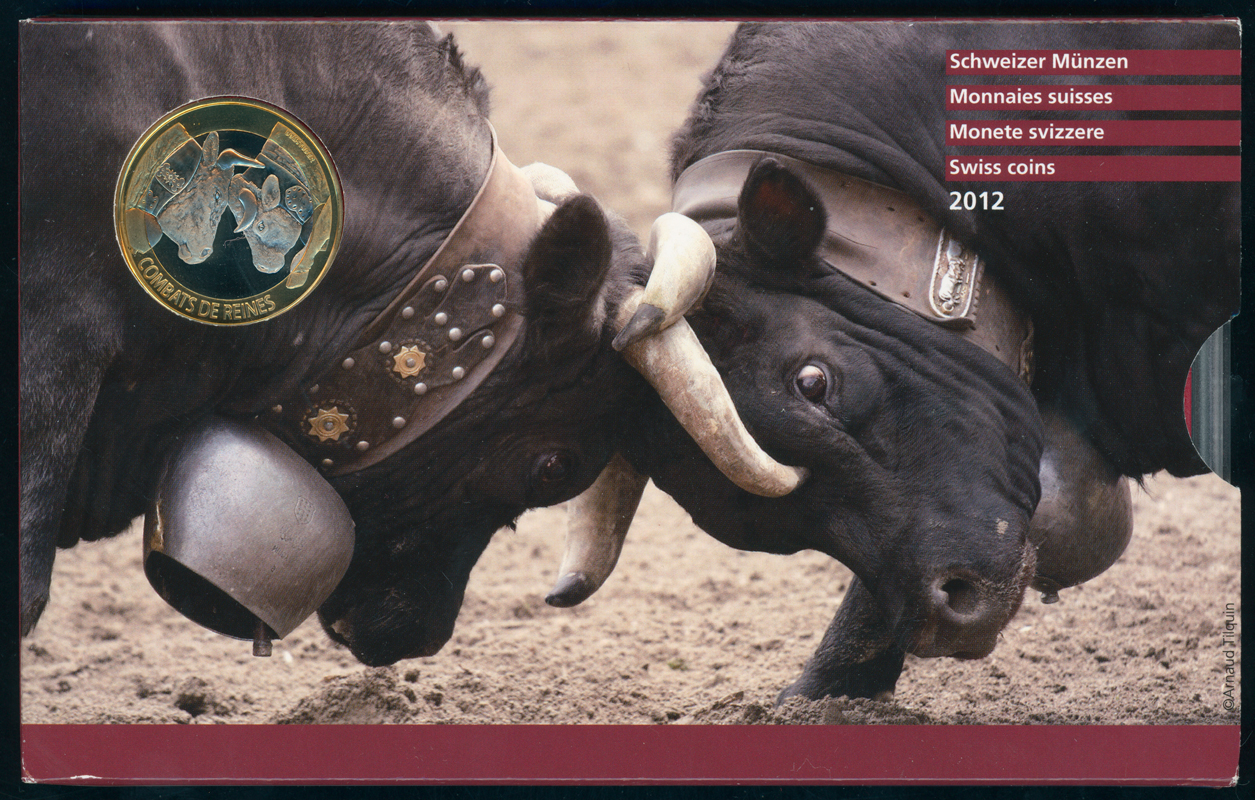 SCHWEIZ 2012 Kursmünzensatz mit Gedenkmünze 10 Franken