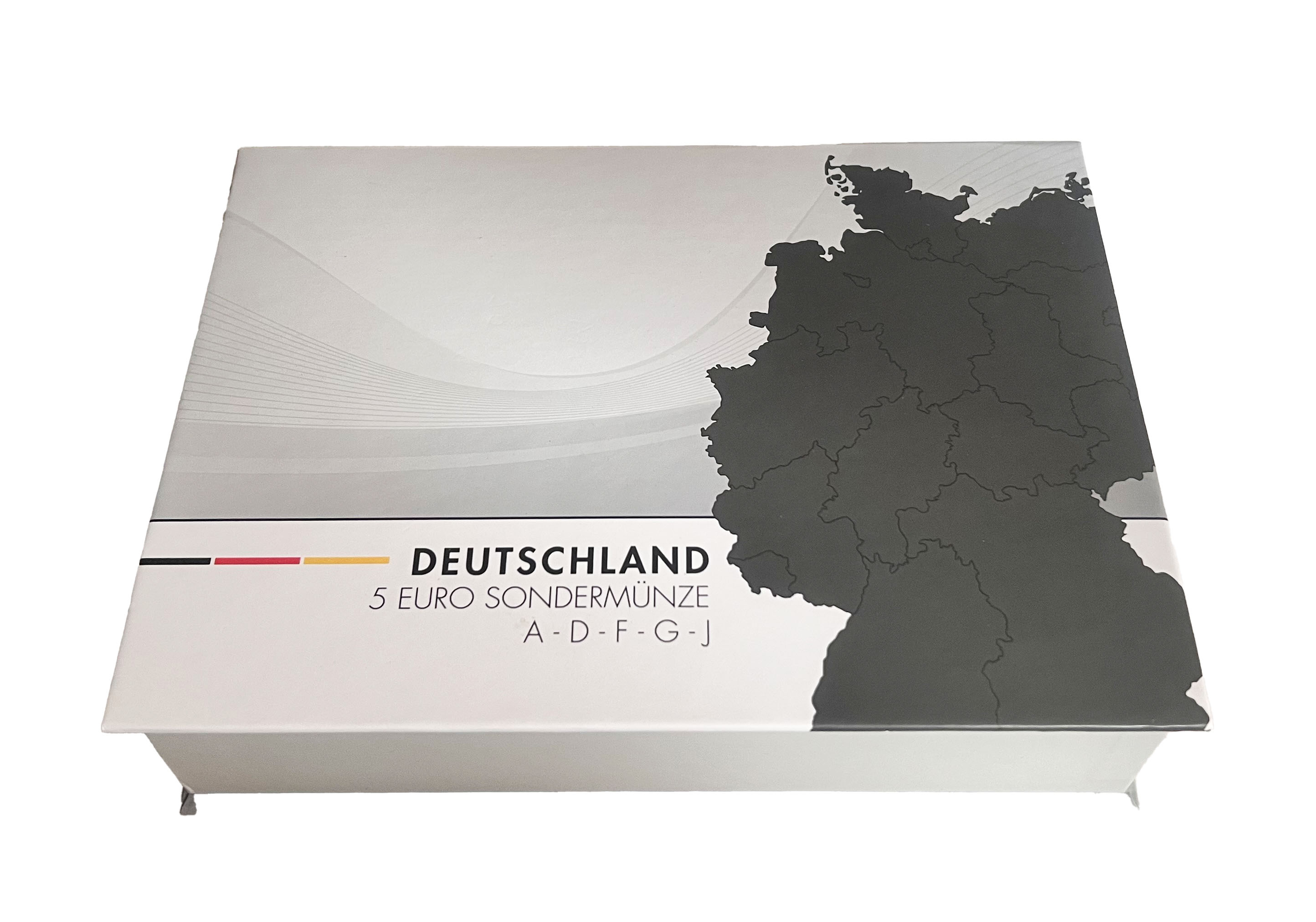 BRD 5 x 5 Euro 2017 Tropische Zone mit Polymerring Komplettsatz in LED-Unterlicht-Box