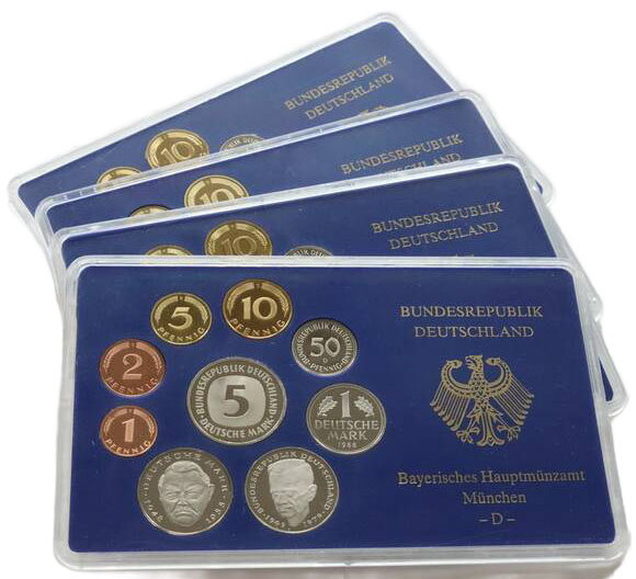 BRD 1988 Kursmünzsätze DFGJ komplett