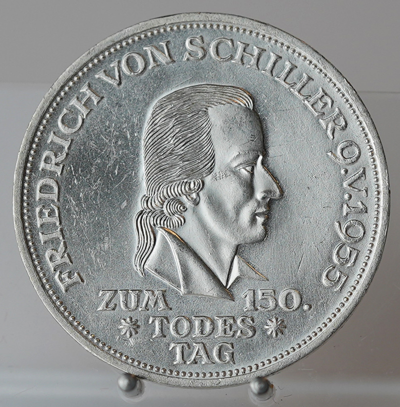 BRD 5 DM Schiller 1955 F, Jaeger 389