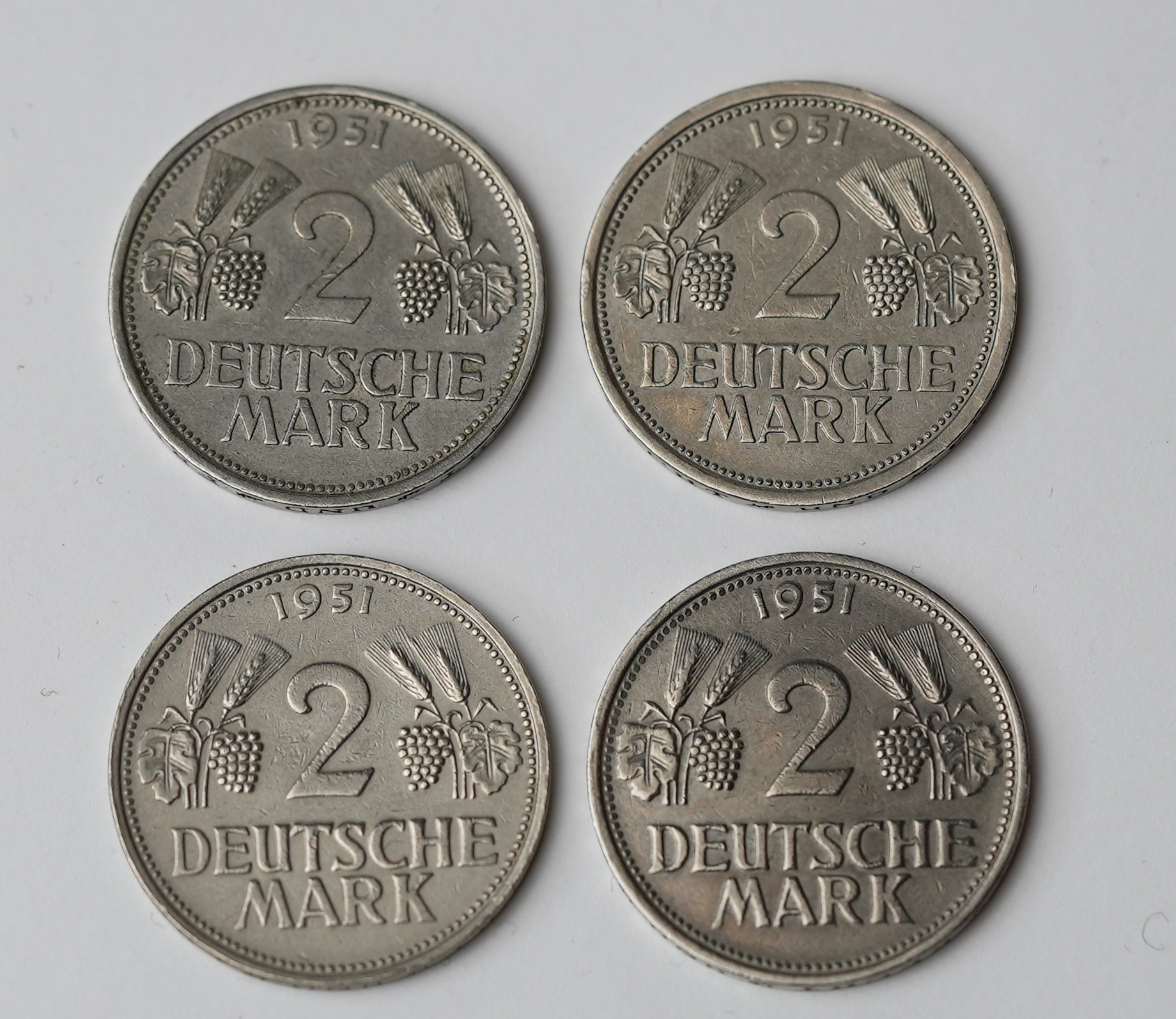 BRD 2 DM Ähren 1951 Komplettset DFGJ Jaeger 386