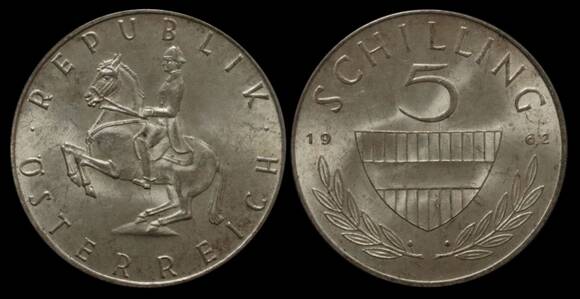 ÖSTERREICH 5 Schilling Silber aus 1960-1968