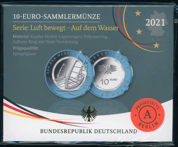 BRD 10 Euro Auf dem Wasser 2021 A