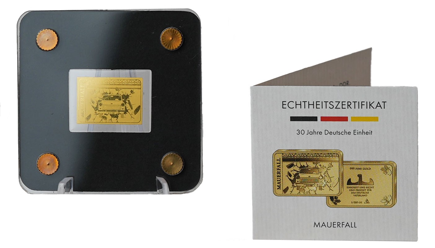 30 JAHRE DEUTSCHE EINHEIT MAUERFALL Feingold-Medaille