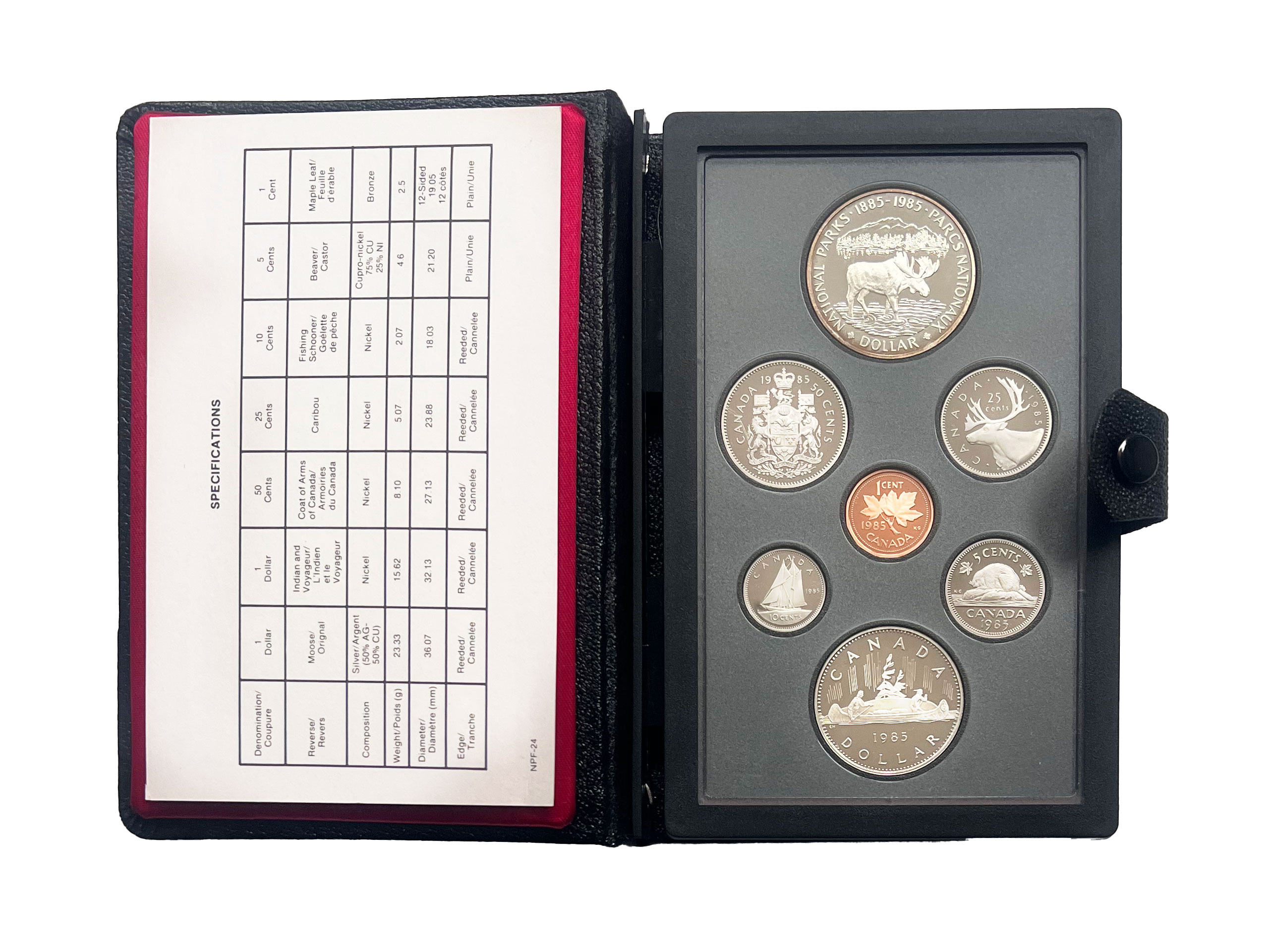 KANADA 1985 Proofset mit 1 Silberdollar 100 Jahre Rocky Mountains National Park