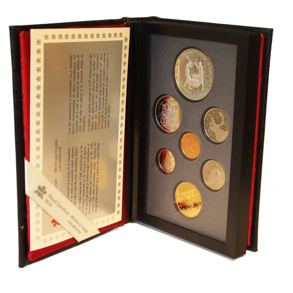 KANADA 1988 Proofset mit 1 Silberdollar Eisenproduktion in Kanada