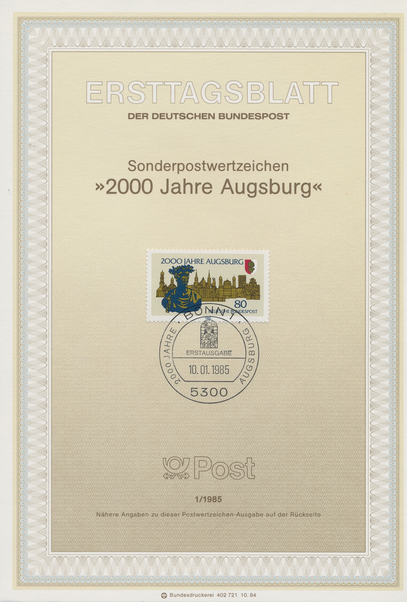 BRD Ersttagsblätter Jahrgang 1985