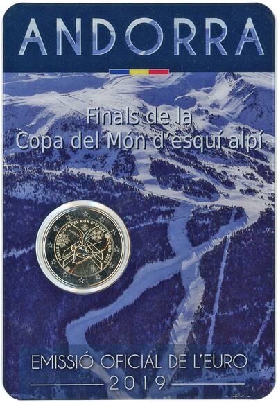 ANDORRA 2019 Coincard 2 Euro Copa del Món d´esquí alpí ANDORRA 2019 Coincard 2 Euro Copa del Món d´esquí alpí