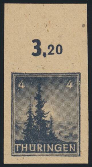 SBZ MiNr. 93 AY z2 U, ungezähnt vom Oberrand SBZ MiNr. 93 AY z2 U, ungezähnt vom Oberrand