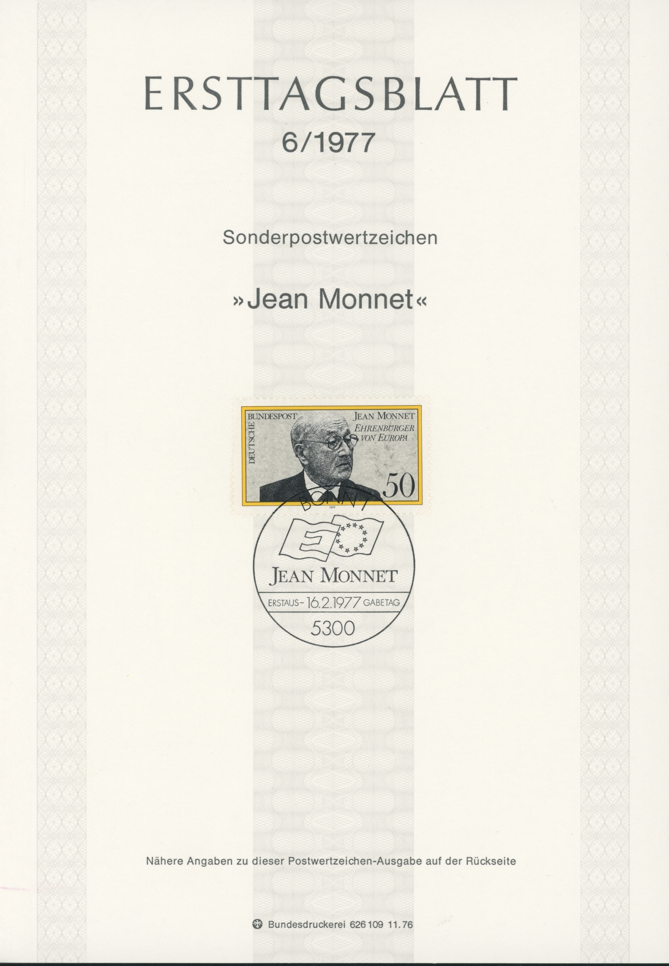 BRD Ersttagsblätter Jahrgang 1977