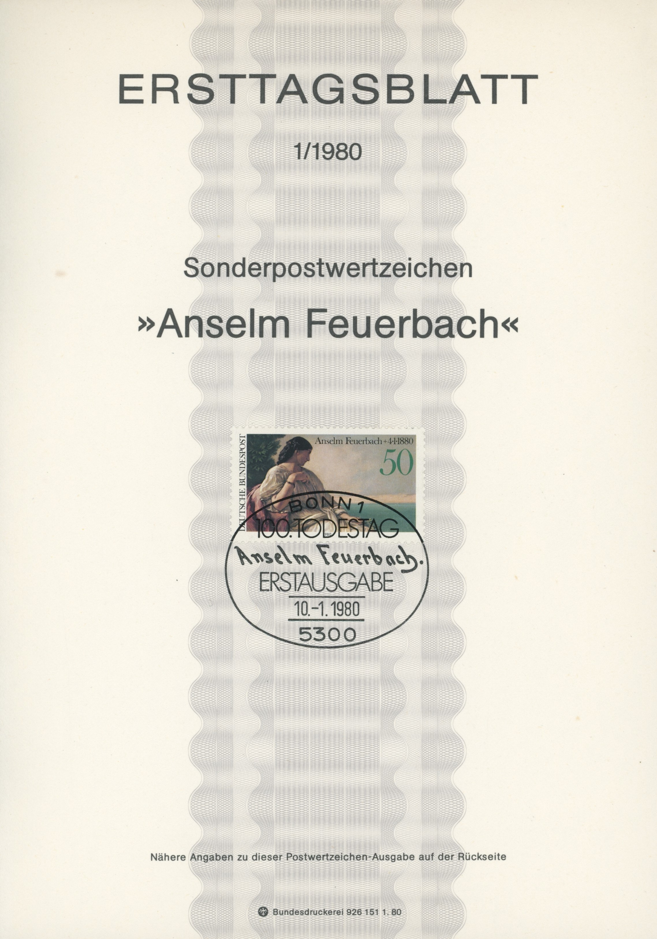 BRD Ersttagsblätter Jahrgang 1980