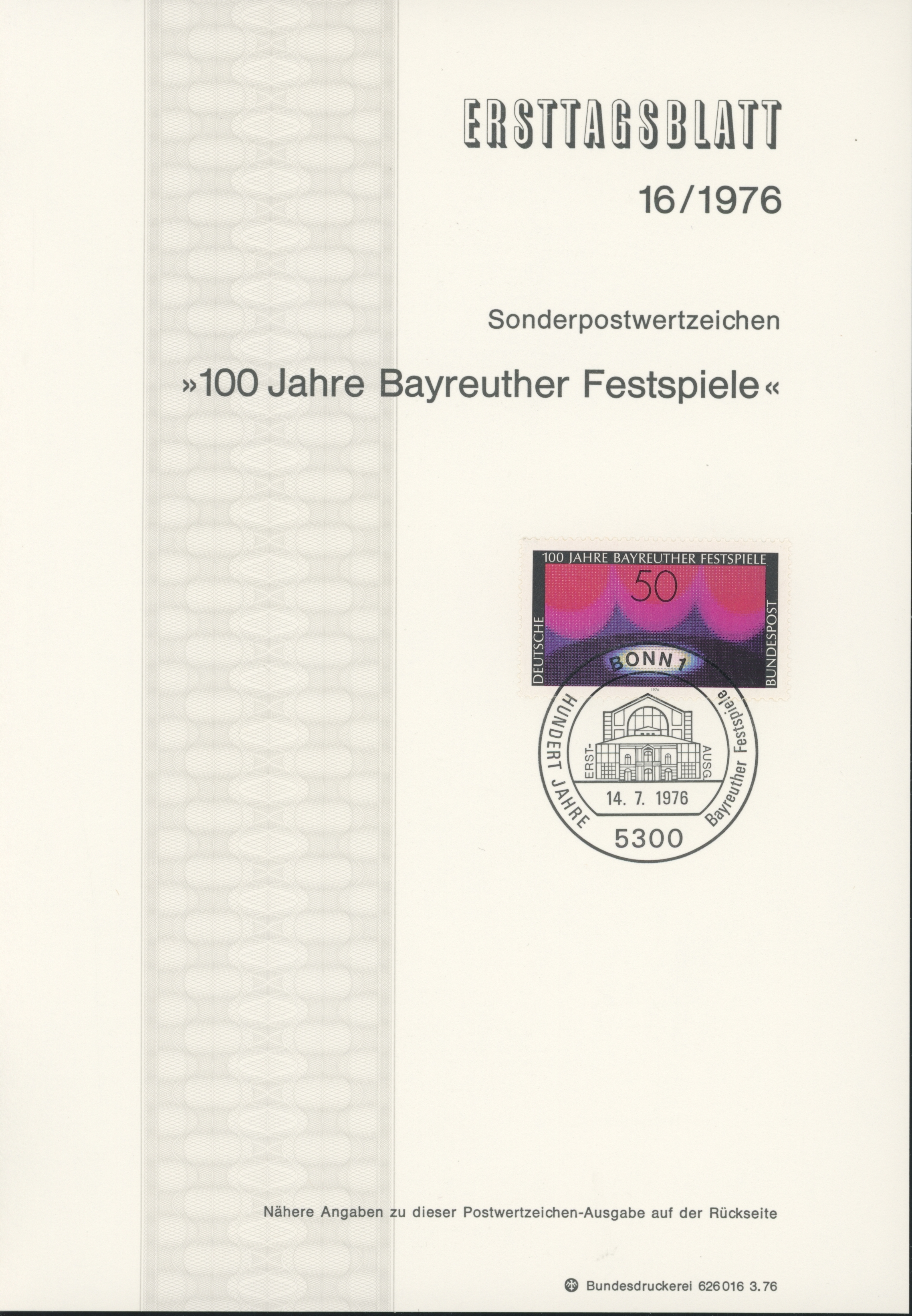 BRD Ersttagsblätter Jahrgang 1976
