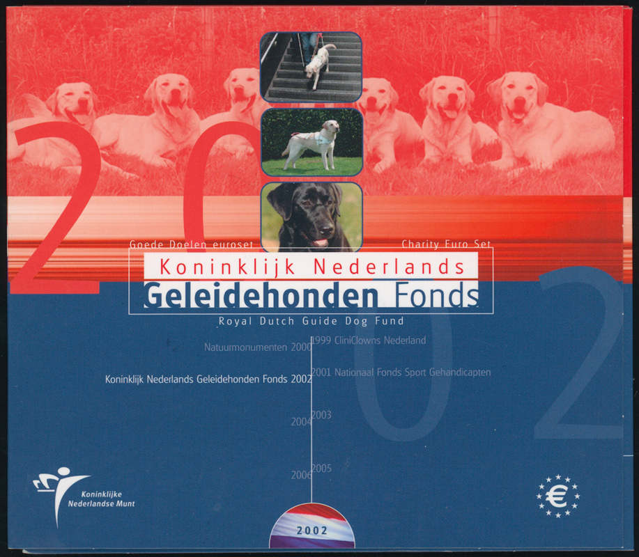 NIEDERLANDE 2002 Euro-Kursmünzensatz Blindenhunde NIEDERLANDE 2002 Euro-Kursmünzensatz Blindenhunde