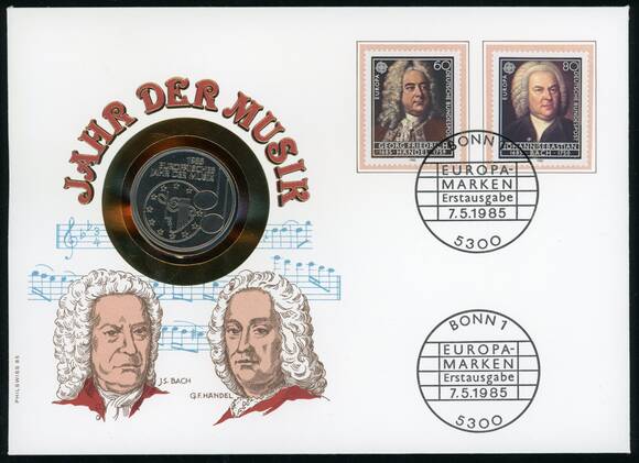 BRD 1985/1985 Numisbrief Jahr der Musik