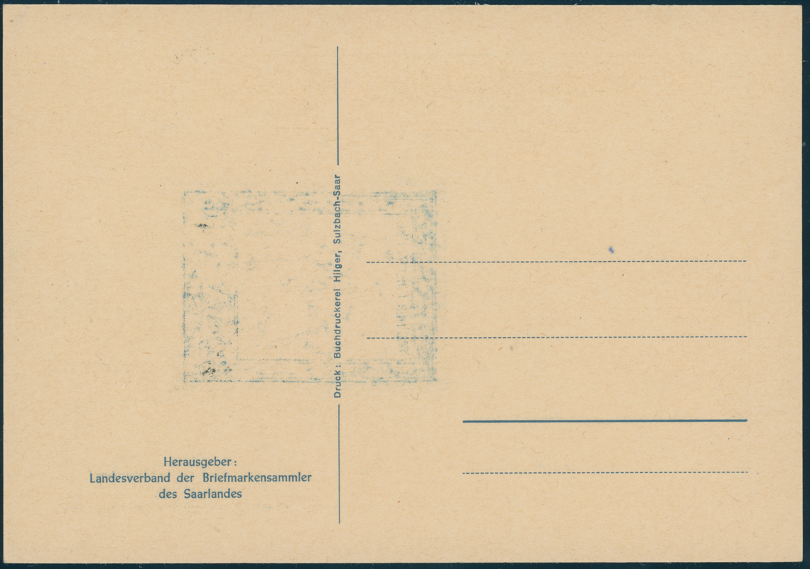 SAARLAND 1952 MiNr. 316 auf Sonderblatt der Imosa