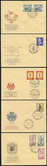 BERLIN 1955 Jahrgang komplett auf amtlichem FDC