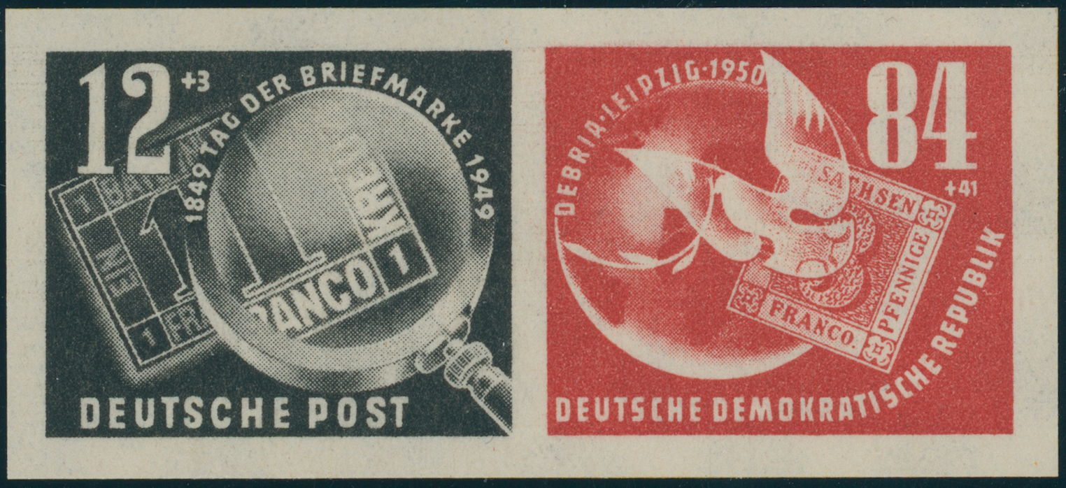 DDR 1950 MiNr. 271-272 Herzstück aus Debria-Block
