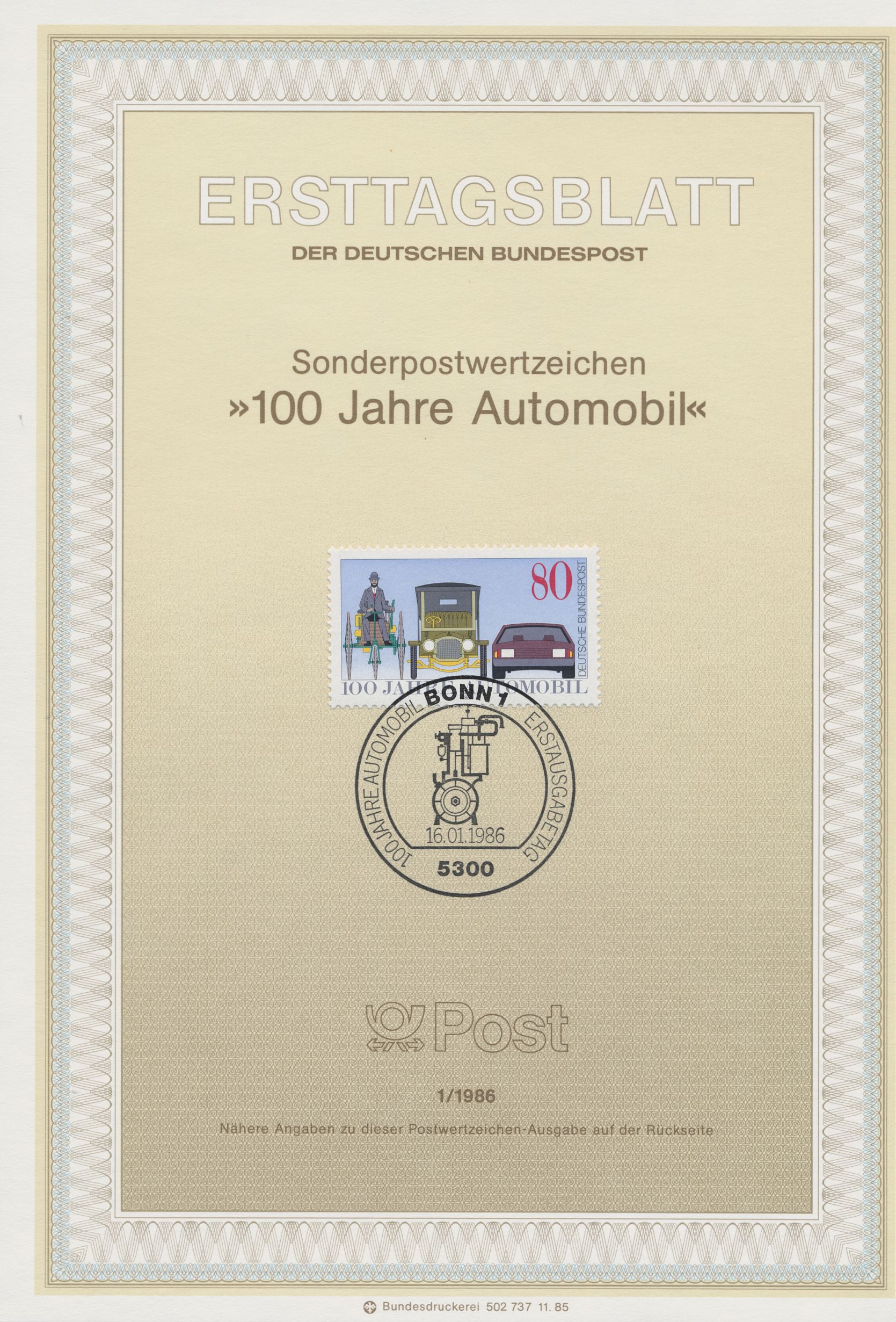 BRD Ersttagsblätter Jahrgang 1986