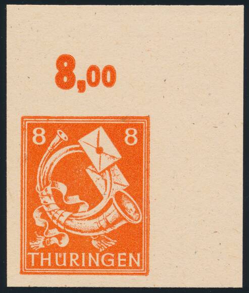 SBZ MiNr. 96 AX w U, ungezähnte Bogenecke