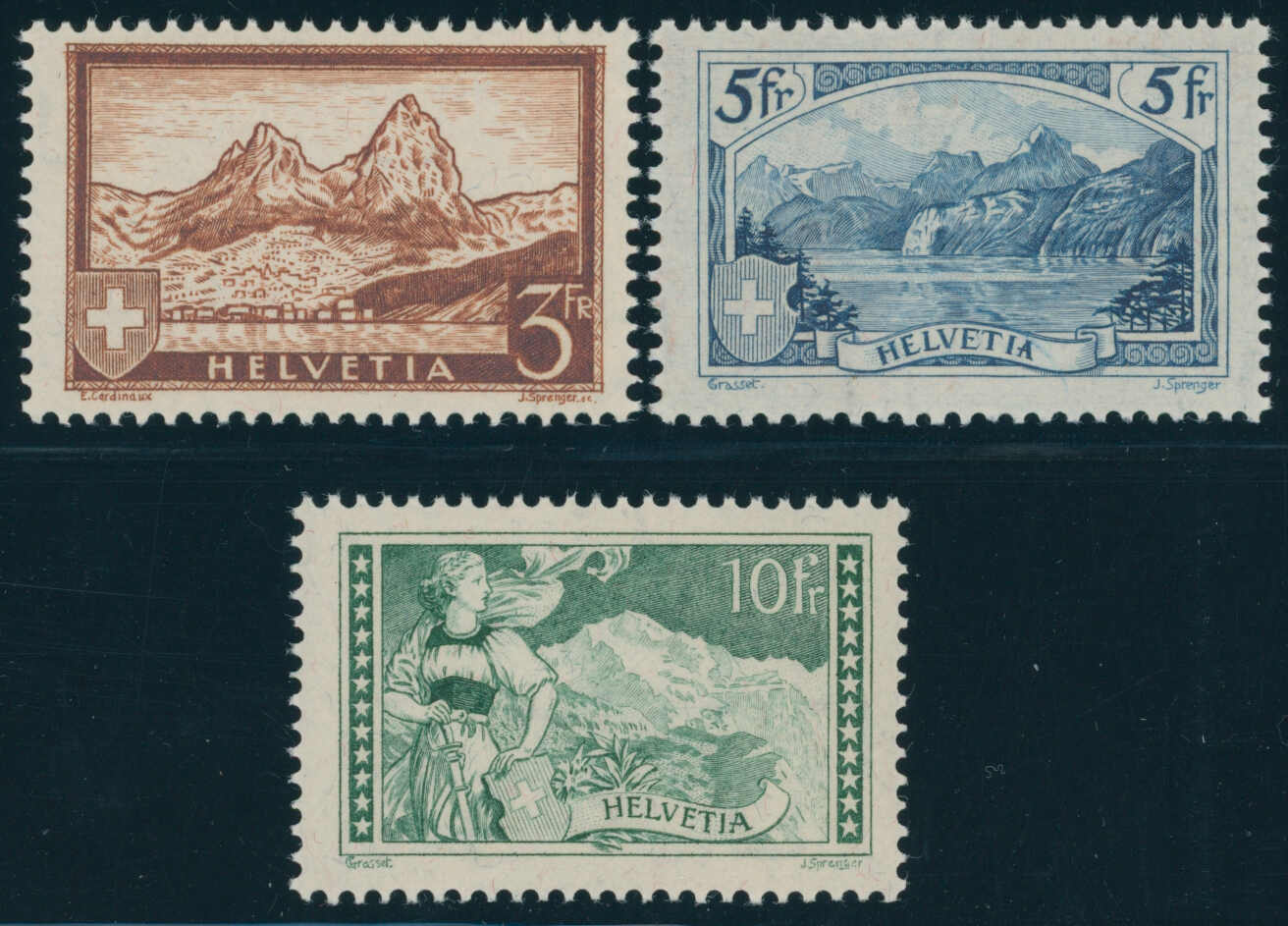SCHWEIZ 1928/1931 MiNr. 226-228