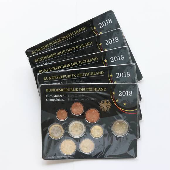 BRD 2018 Kursmünzsätze ADFGJ komplett