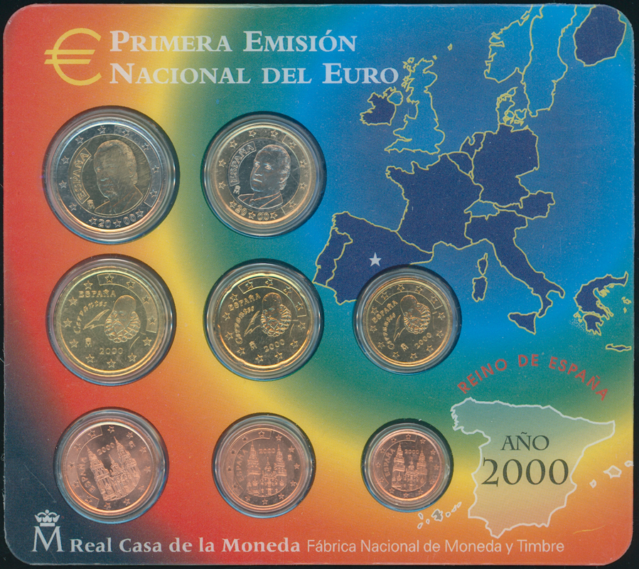 SPANIEN Kursmünzensatz 2000