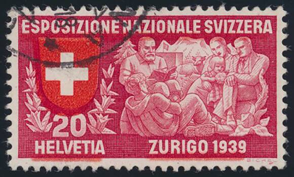 SCHWEIZ 1939 MiNr. 342 mit Plattenfehler Zumstein 226.1.09 SCHWEIZ 1939 MiNr. 342 mit Plattenfehler Zumstein 226.1.09