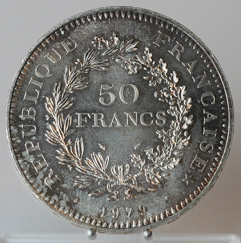 FRANKREICH 50 Francs Silber Herkules aus 1974-1980