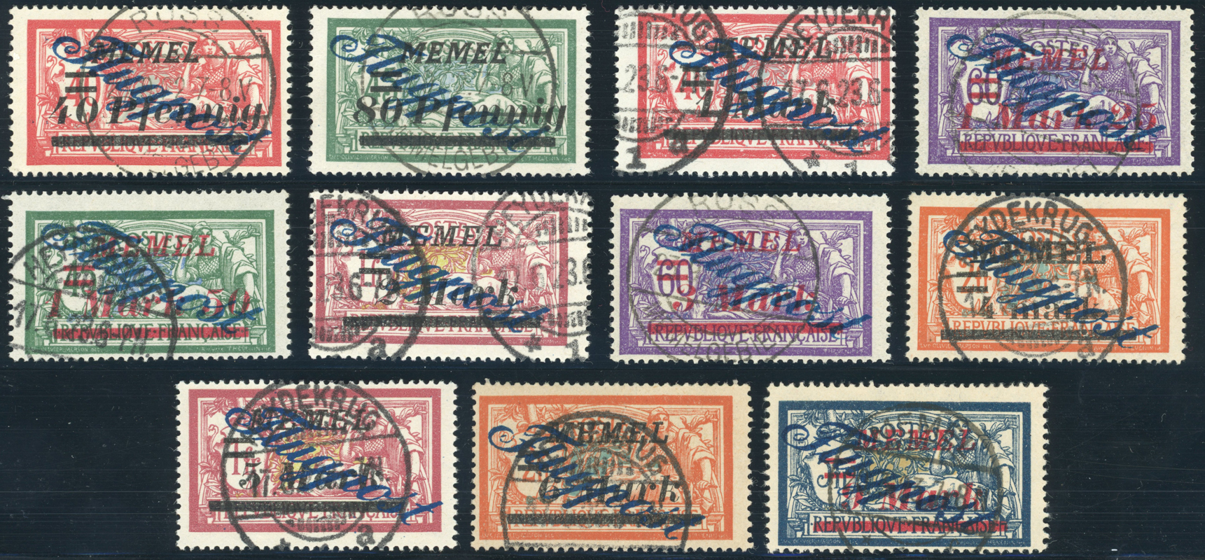 MEMELGEBIET 1922 MiNr. 72-83 ohne MiNr. 79
