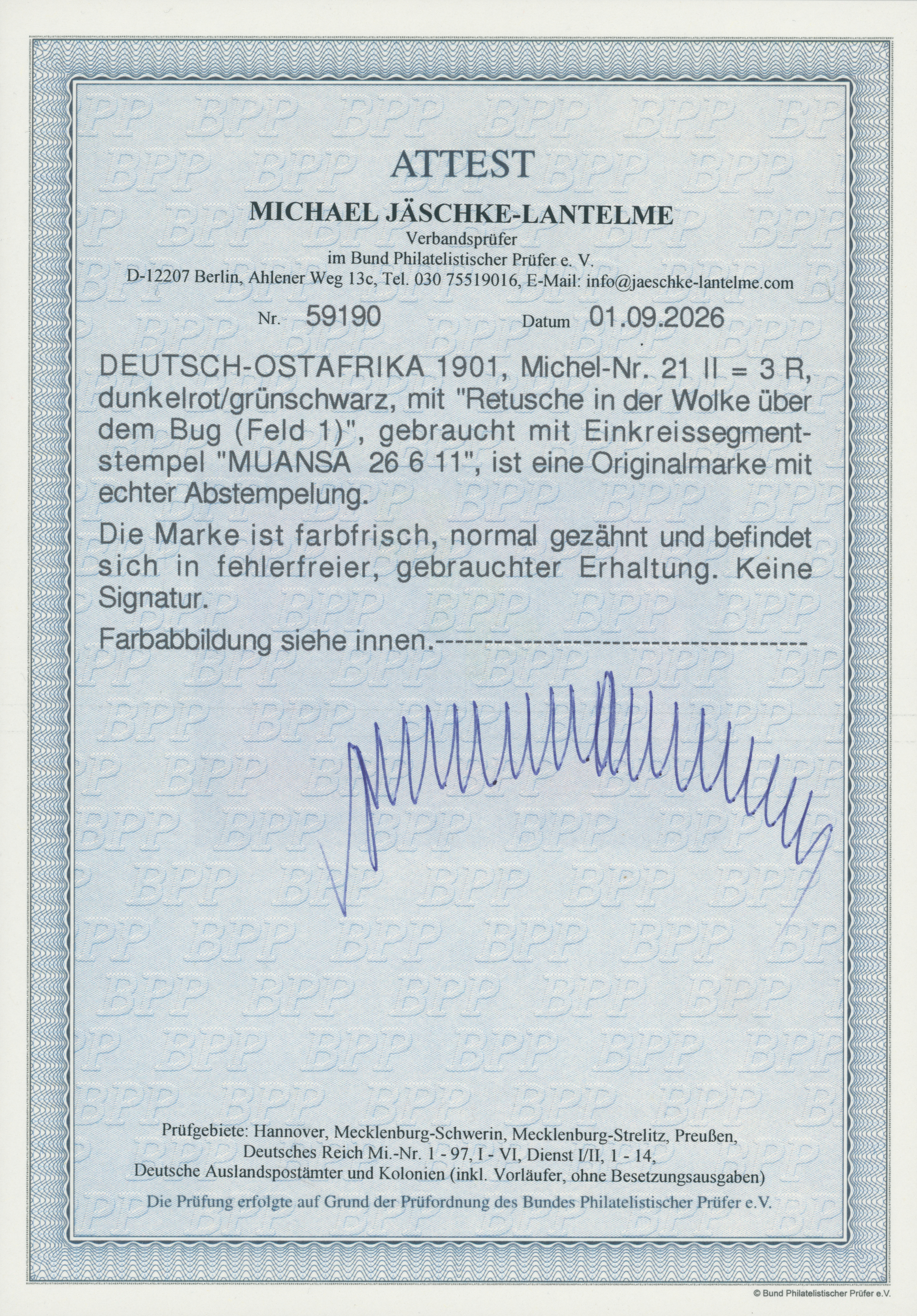 DEUTSCH-OSTAFRIKA 1901 MiNr. 21 II