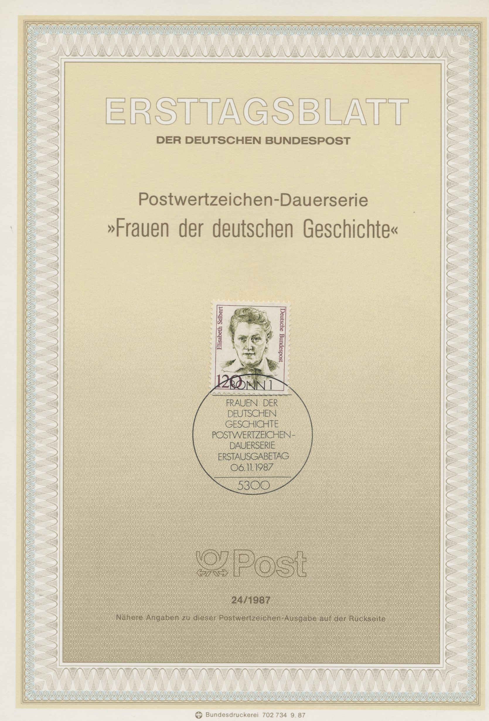 BRD Ersttagsblätter Jahrgang 1987
