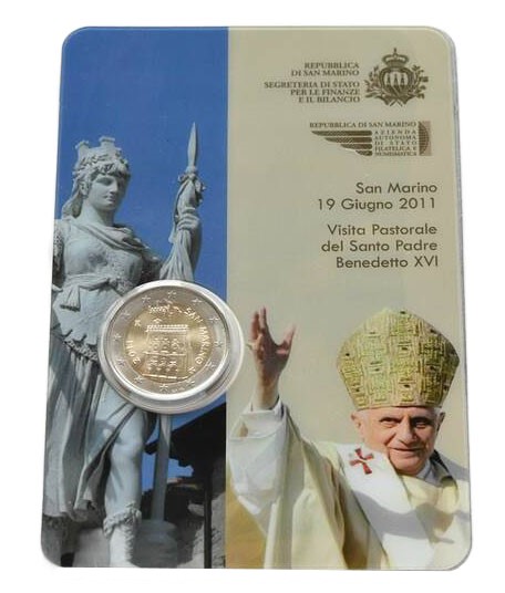 SAN MARINO 2 Euro 2011 R Besuch Papst Benedikt XVI.