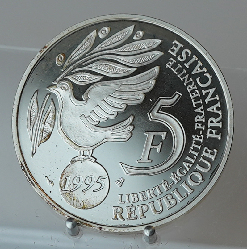 FRANKREICH 5 Francs Silber 1995 50 Jahre Vereinte Nationen 