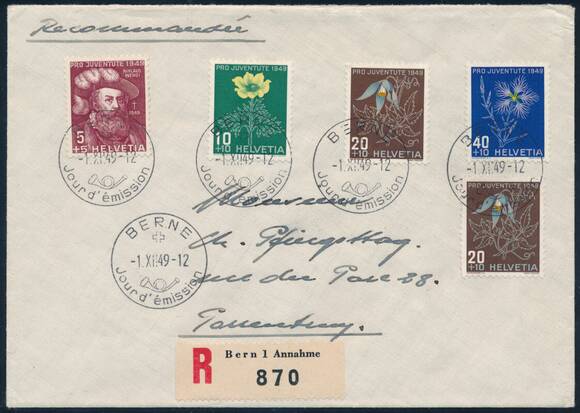 SCHWEIZ 1949, MiNr. 541-544