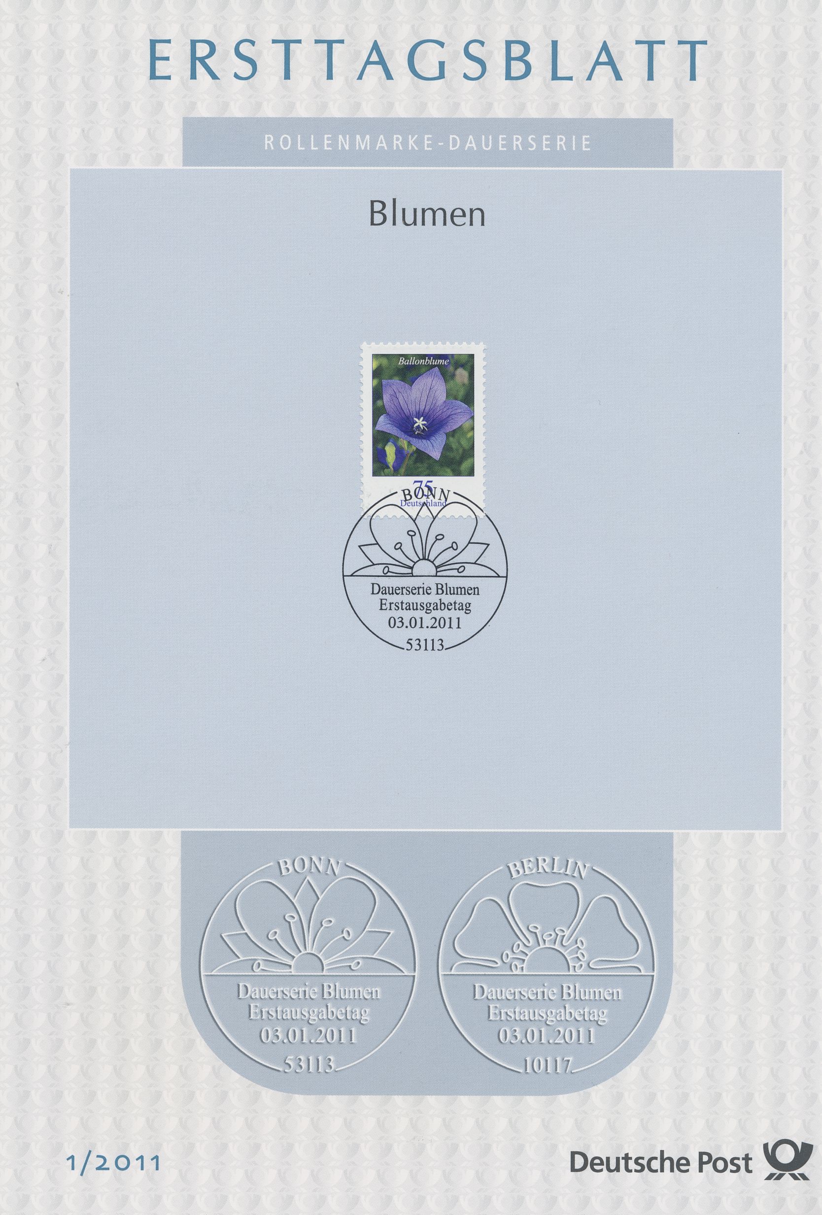 BRD Ersttagsblätter Jahrgang 2011