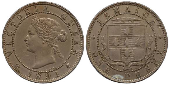 JAMAICA One Penny 1891