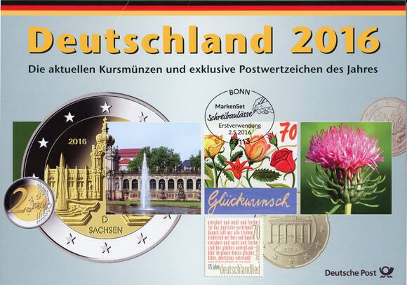 BRD Kursmünzsatz KMS Deutsche Post 2016 J
