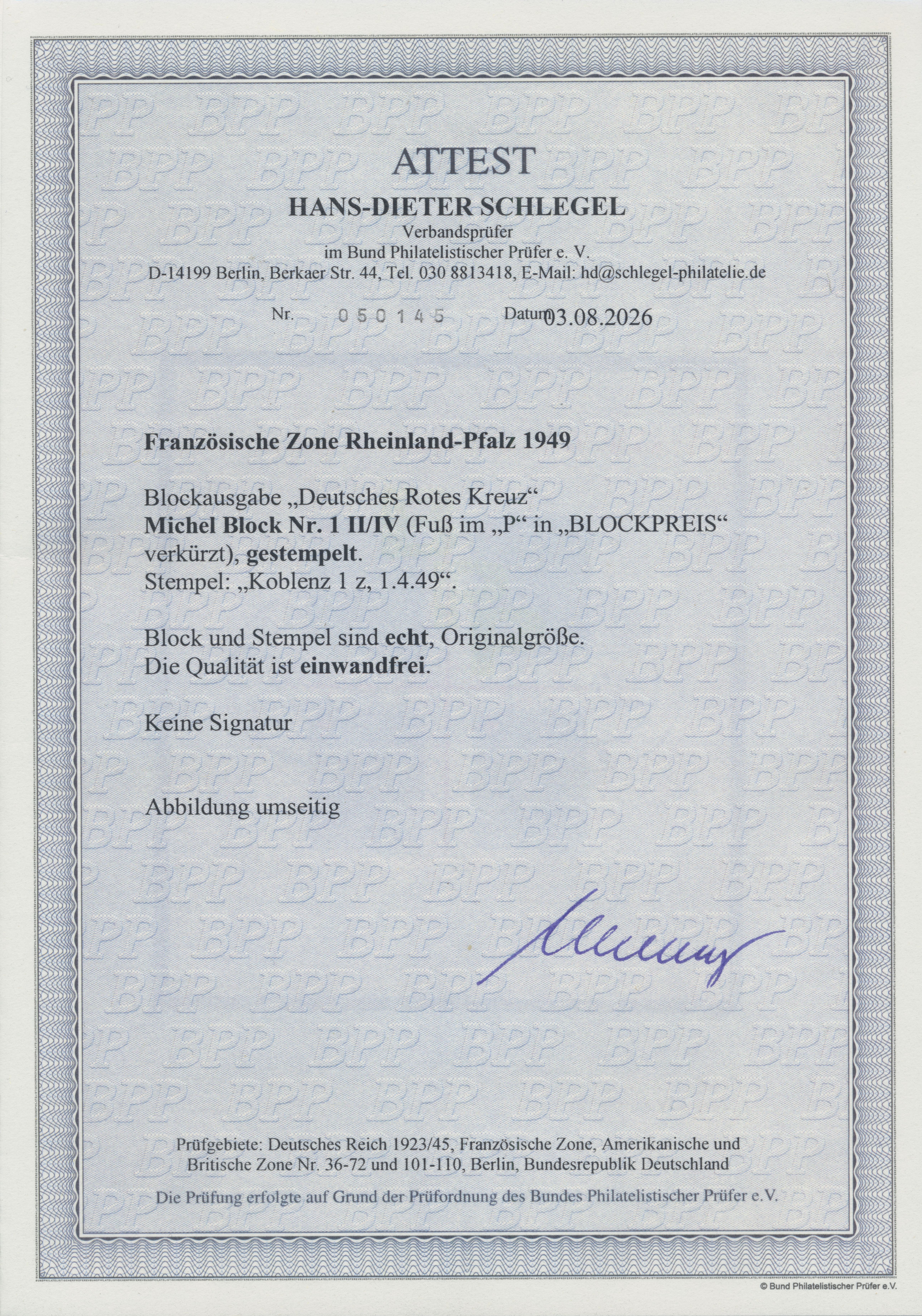 FZ RHLD.-PFALZ Block 1 II/IV