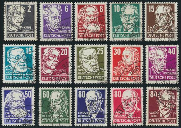 DDR 1952 MiNr. 327-341